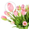 Faux Floral Greenery 5Pcs/bunch Artificial Tulips Bouquet Real Touch Silicone Fake Flowers for Home Garden Living Room Decoration Wedding Party 230907