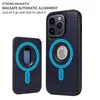 Magnetkortspår Kickstand PU -lädertelefonfodral för iPhone 15 14 13 12 11 Pro Max Mini
