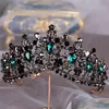 Haarsieraden Kmvexo Europese Groene Kristallen Tiara's Vintage Zwarte Optocht Kroon Barok Bruidsaccessoires Cadeau 220831 Drop Delivery Ha Dhr8T