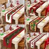 クリスマスデコレーションテーブルランナー布の陽気な装飾ホームテーブルテーブルクロスクリスマス飾りナビダッドナタールイヤーギフト2024 230908