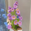 Dekorative Blumen, handgestrickter Blumenstrauß, Glocke, Orchidee, gehäkelt, künstlicher Zweig, Hochzeitsdekoration, Geschenk für Lehrer, Jahr