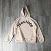 Streetwear 1 Kvalitetsskumning Tryck Löst sammet toppar Pullover Hoodies för män