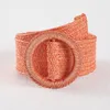 Fashion Boho Orange Elastic Wide Belt Women's Midjeband Summer Beach Style PP STRAW flätade bälten Kvinnlig klänningsskjorta midjebälte