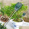 Other Garden Supplies 3 In 1 Soil Moisture Meter Thermometer Plant Flower Ph Tester Detector Water Humidity Light Test Senso Dhgarden Dhz20