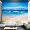 Duvar kağıtları gündelik tarzı sanatsal güneşli plaj deniz manzarası po oturma odası ve yatak odası duvar kağıdı için uygun