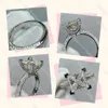 스퀘어 다이아몬드 반지 고품질 S925 여성 보석 디자이너 웨딩 링 크리스마스 선물을위한 클래식 다목적 약혼 반지