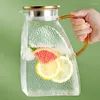 Höftkolvar glas vatten kanna läcksäker hög borosilikat pitchers för drycker med pip elegant dryck dispenser isked te lock