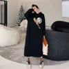 Hooded Long Sweater Dress Women's Autumn/Winter Cartoon Print Korean Loose and Slim Casual Sports Long Dress