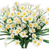 Decorative Flowers 4 Bunches Outdoor Artificial Daisy Shrubs Plastic Greenery Indoor And Hanging Long Stems For Vases