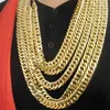 18K Solid Gold N28 Cuban Double Curb Chain Heavy Mens Gift Necklace 600mm 10 mm225f