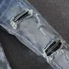 FIT 2024 Wäsche Mens Mode Jean Amiirii Demin Löcher Lila Hosen getragener Jeans Casual Vielseitige Mode mit Herren 9SLQ