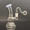 소형 미니 유리 비커 Bongs Hookahs mobius 스테레오 매트릭스 오일 리그 유리 봉수 파이프 재활용자 아이스 포수 DAB 장비가 14mm 남성 LL