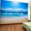 Sfondi stile casual artistico Sunny Beach Seascape Po adatto per soggiorno e camera da letto Carta da parati murale