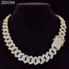 Men Hip Hop Chain Necklace 20mm heavy Rhombus Cuban Chains Iced Out Bling Necklace fashion jewelry For Gift 211123230J