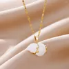 Pendant Necklaces Natural Opal Gourd Necklace For Women Stainless Steel Clavicle Chain Delicate Couple Jewelry