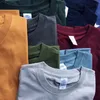 Men's TShirts Simons Vintage 220g Short Sleeve Combed Cotton Solid Soft TShirt LoopWheel Amekaji Ring Spun Basic 230907