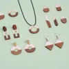 Charms 1 Box Rectangle Donut Rhombus Round Natural Wood Resin Pendent Charm For DIY Necklace Earrings Jewelry Making Accessories 230907