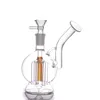 도매 담체 수제 흡연 유리 DAB 장비 배관 기능 6Tree Perc Water Bongs 독특한 Shisha Heady Oil Rigs Pipes 14mm 관절