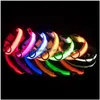 Coleiras de cachorro Leashes S / M / L Luminous Pet Night Segurança Flashing Brilho Leash LED Fluorescente Collar Suprimentos Drop Delivery Home Ga Dhgarden Dhul1