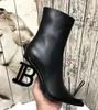 Moda nova Bamai feminina inverno Martin couro de vaca genuíno Paris salto alto 95 cm botas com zíper