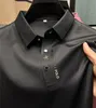 Polos pour hommes Polo de marque haut de gamme à manches courtes pour hommes d'été de mode broderie affaires décontracté sentiment cool glace soie respirant t-shirt 230907