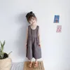 Rompertjes 16Y Kinderen Losse Jumpsuits Katoenen Baby Zomer Kleding Jongens Meisjes Mouwloze Jarretel Broek Kinderen Overalls 230907