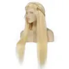 613 # Blonde Menselijk Haar Kant Voor Pruiken Lange Rechte Pruik Voor Zwarte Vrouwen Braziliaanse Full Lace Menselijk Haar Pruiken pre-geplukt Whole320n