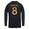23 24 Modric Camavinga Mens Długie rękawy koszulki piłkarskie Alaba Vini Jr. Kroos Rodrygo Valverde Tchouameni Home Away Away Shirts