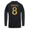 23 24 Modric Camavinga Mens Long Ryeves Soccer Jerseys Alaba Vini Jr.Кроос Родриго Вальверде Чуамени Дом в гостях 3 -й футбольные рубашки