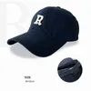 R letter designer hat Korean Version r Standard Duck Tongue Hat, Unisex Soft Top Pure Cotton Baseball Cap, Simple Embroidery, Large Head Small Face 0PI4