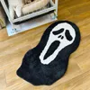 Tapis Karpet Muka Hantu Halloween LAKEA Bertema Takut et Warna Hitam Putih Stiker Seni Rumbai Pria Pembunuh pour Kamar Tidur Lempar Jeritan 230907