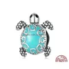 Charms Wostu 100% 925 Sterling Sier Longevidade Sea Turtle Charm Bead Fit Original DIY Pulseiras Bangle Fine Birthday Jewelry Presente Dr Dhvzf