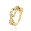 Wedding Rings FYSARA Luxury Link Chain Gold Ring Stainless Steel 3A Zircon Elegant Ladies For Women Waterproof Jewelry