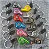 Keychains Lanyards Creative Car Modification Turbine Keychain Metal Whistle Outdoor Rescue Tool Fathers Day Gift Keyring Dro Dhgarden Dhzyl