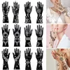 Outros suprimentos de maquiagem permanente 12 SheetLot Henna Tattoo Stencils Kit Stencil Grande Flor de Mão Airbrush Mehndi Modelos Indianos para Pintura 230907