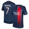 2023 2024 MBAPPE Soccer Jerseys HAKIMI Home Away FANS PLAYER 23 24 Maillots de football shirt MARQUINHOS VERRATTI ICARDI uniform kids kit sets