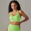 Roupa de yoga sem costura tricô lindos suspensórios traseiros pendurados no pescoço sutiã esportivo correndo fitness roupas superiores fixas mulheres