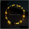 Party Decoration Flashing Led Headband Rave Garland Luminous Flower Crown Lighting Wreath Gifts Drop Delivery Home Garden Fe Dhgarden Dhdrm