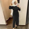 Vêtements ethniques Robe Satin Abaya Dubaï Musulman Mode Combinaison Robe Turquie Islam Robes Africaines Pour Femmes Musulman De Mode Ropa Mujer