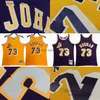 Mitchell i Ness 1998-99 Basketball 73 Dennis Rodman Jersey Retro Yellow Purple Jerseys Man Class