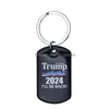 Keychains Lanyards 2024 Val Keychain Pendant Trump Rostfritt stål Lage Decoration Key Ring Creative Gift Drop Delivery Dhgarden DHGLS