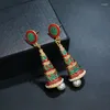 Dangle earrings Egypt Middle East India Drop Jhumka彫刻花beadedステートメントイヤリングブライダルウェディングジプシーアフガンiseral