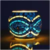 Candle Holders Crystal Glass Mosaic Home Table Decoration Candles Holder Decorations Lantern Valentine Gift 11.5X9.5Cm Drop Dhgarden Dhse7