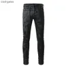 Marca Amiirii 2023 Viola American Jeans Demin Moda Uomo Jean High Street Nero Distressed Usurato