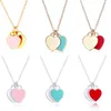 Luxury Peach Heart Necklace Fashion Designer Women's Pendant 18K Gold Original Jewelry Gift 316l Rostfritt stål Factory241C