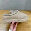 Tazz Terlik Tasman Kadın Kürk Slaytları Uggslies Klasik Kestane Hardal Tohumu Ultra Mini Platform Bot Slip-On Les Petites Süet Yün Karışımı Kış Tasarımcısı Boo 57CE#