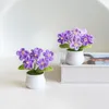 Decoratieve bloemen mini gehaakte bloempot afgewerkt met de hand gebreide plant voor woonkamer schattig desktop ornament verjaardag kindercadeaus decor