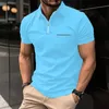 Polos Polos Fashion Casual Pockets Shortsleeved Polo Shirt Office Lapel Tshirt Oddychane letnie ubranie 230907