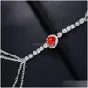 Other Rave Red Heart Crystal Necklace Waist Belly Chain Y Body Chest Jewelry For Women Festival Outfit Accessories 221008 Drop Deliver Dhazd