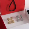 Lyxiga stora guldörhängen för Lady Women Crystal Girls Ear Studs Set Designer Jewelry Earring Valentines Day Gift CHD23090810 Superka